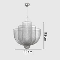Suspension Sculpturale en Métal Argenté