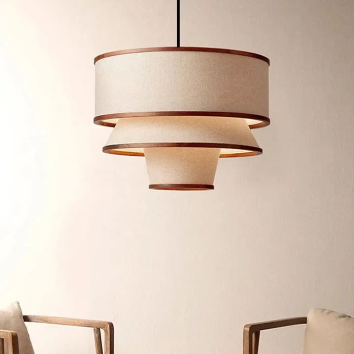 Lampe Suspendue Moderne en Tissu Beige
