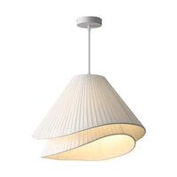 Lampe Suspendue en Tissu Blanc Plissé