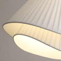 Lampe Suspendue en Tissu Blanc Plissé