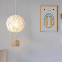 Lampe Suspendue Montgolfière avec Panier en Rotin