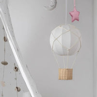 Lampe Suspendue Montgolfière avec Panier en Rotin
