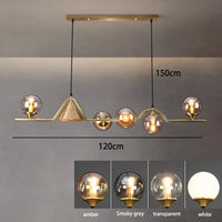 Suspension Originale à Boules en Verre Fumé