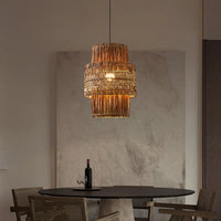 Lampe Suspendue en Osier Style Asiatique