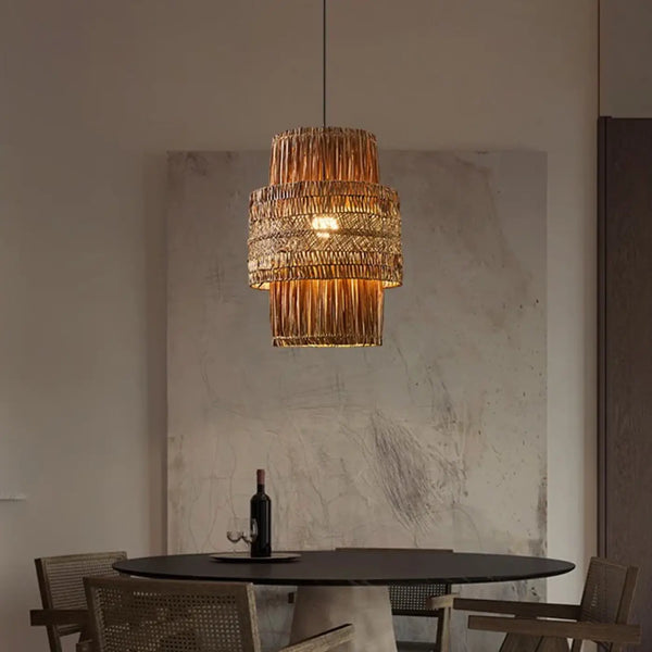 Lampe Suspendue en Osier Style Asiatique