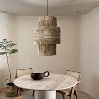 Lampe Suspendue en Osier Style Asiatique