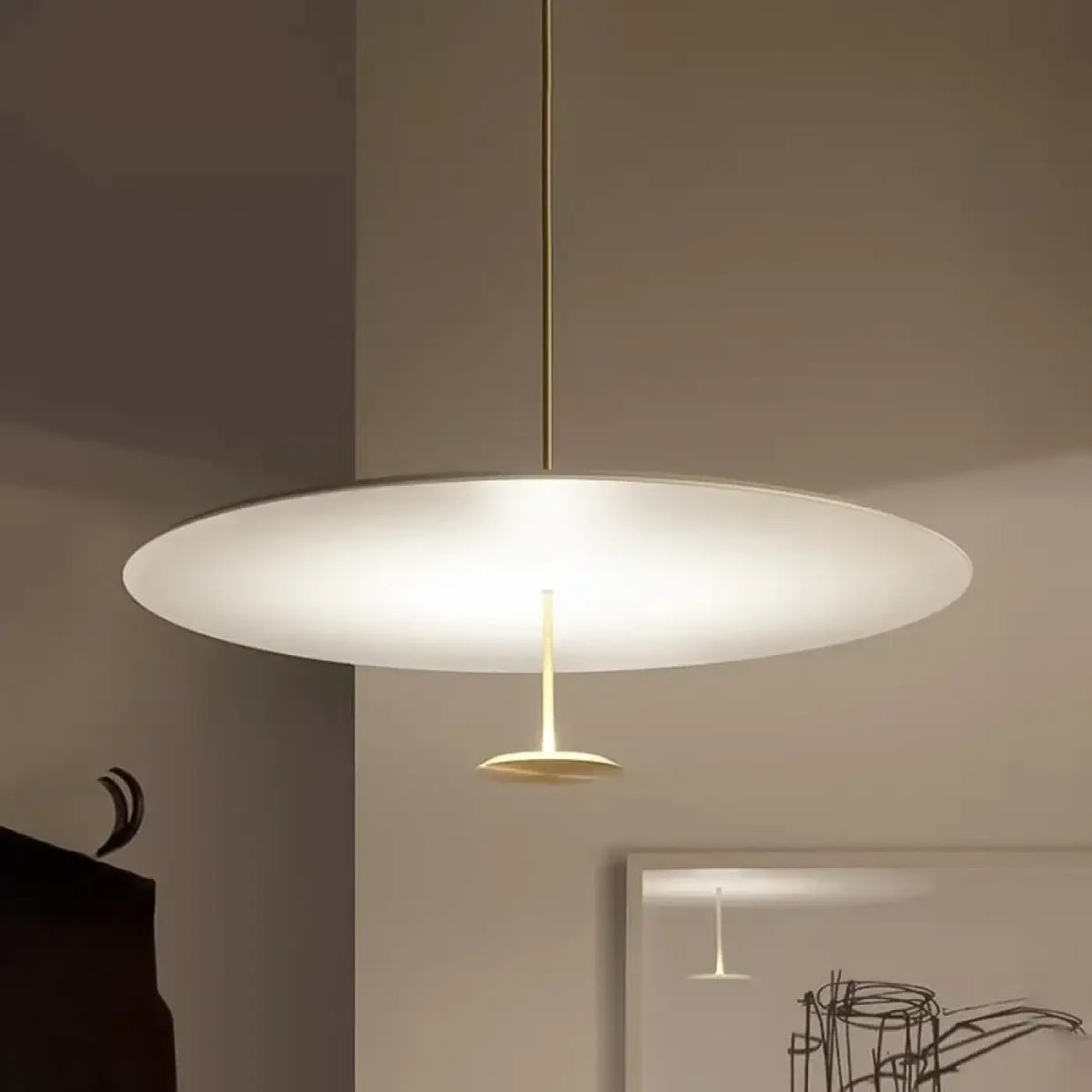Lampe Suspendue Cercle Flottant LED pour Salon