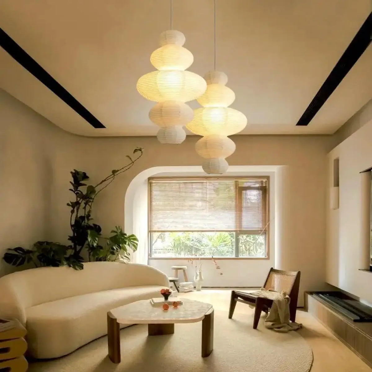 Lampe Suspendue en Papier Design Moderne