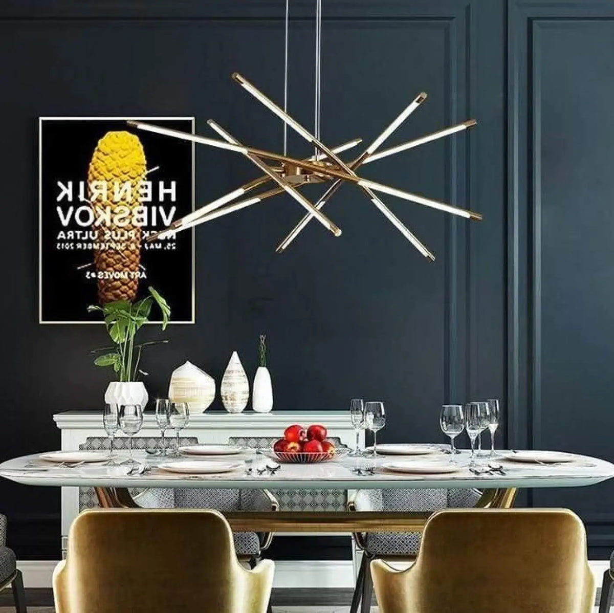 Lampe Suspendue Métal Épuré pour Salle à Manger