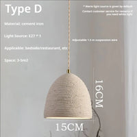 Suspension Ciment Texturé et Doré
