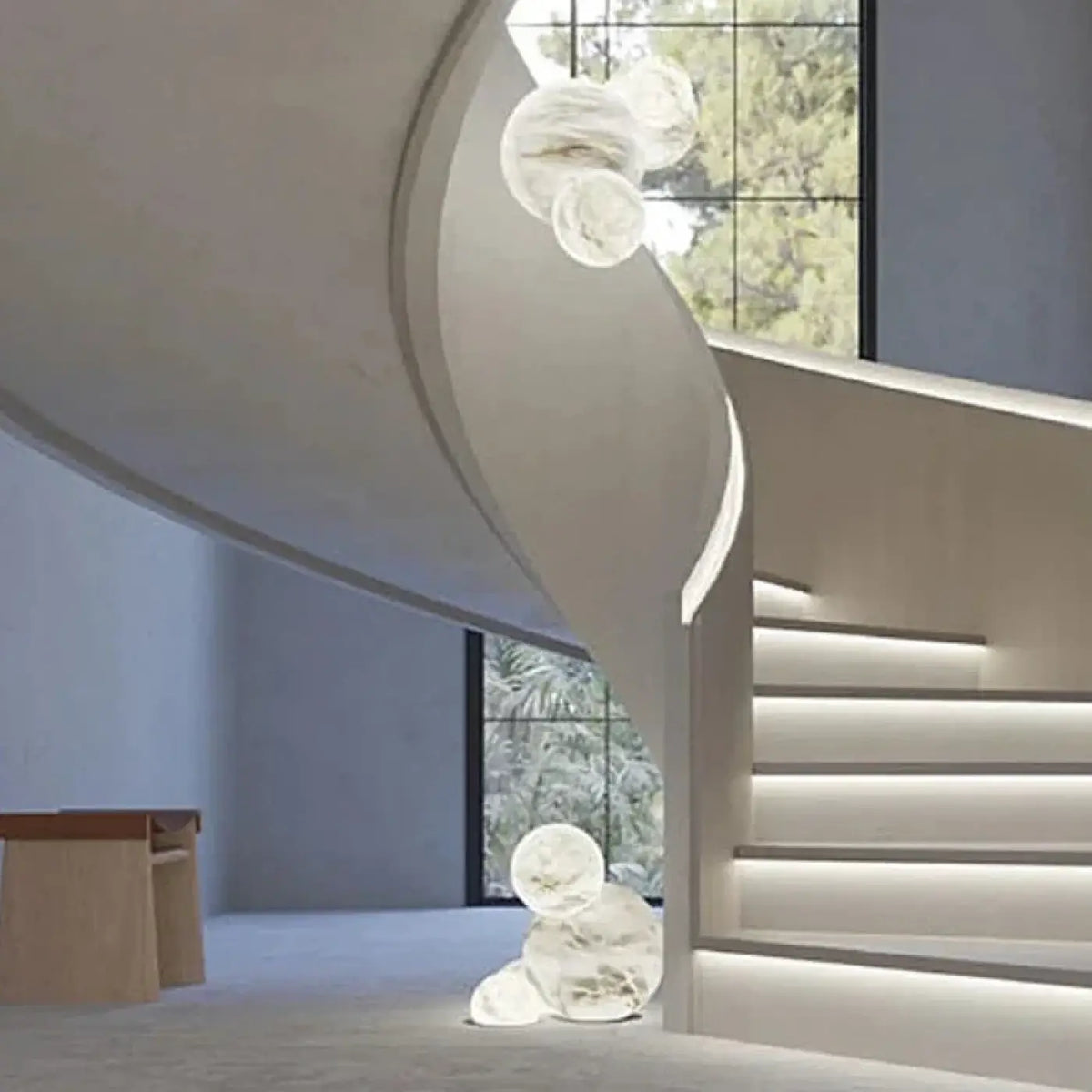 Lampe Suspendue en Albâtre Flottant
