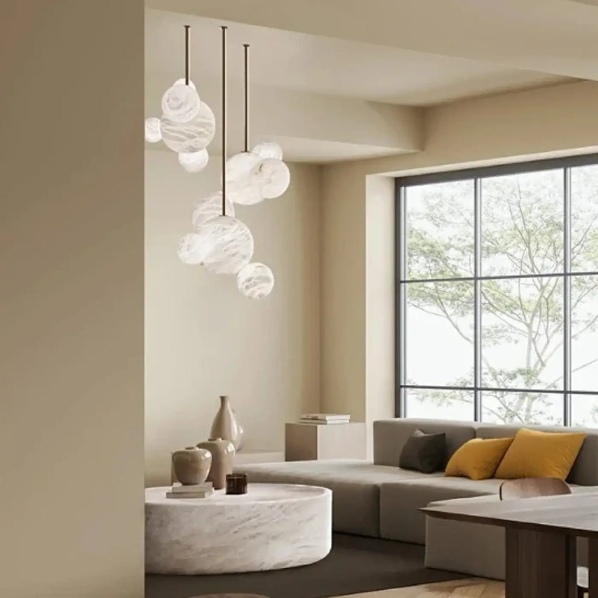 Lampe Suspendue en Albâtre Flottant