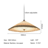 Lampe Suspendue Japonaise en Papier Naturel