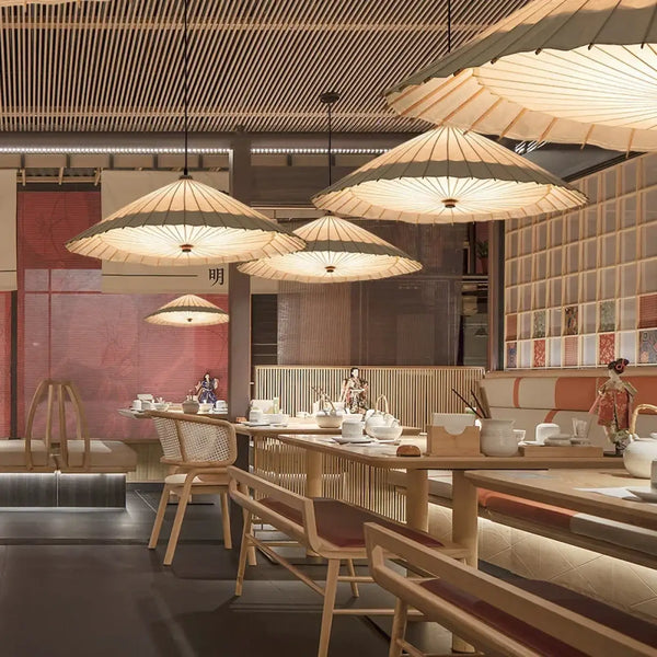 Lampe Suspendue Japonaise en Papier Naturel