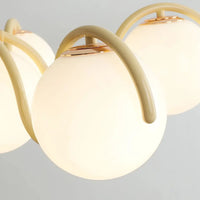 Lampe Suspendue à 6 Boules Blanches avec Support Coloré