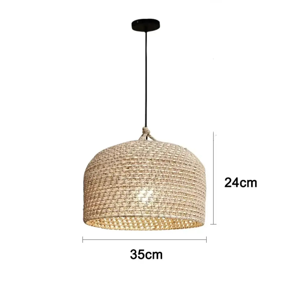 Lampe Suspendue Tissée en Osier Naturel