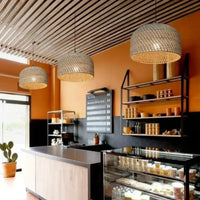Lampe Suspendue Tissée en Osier Naturel