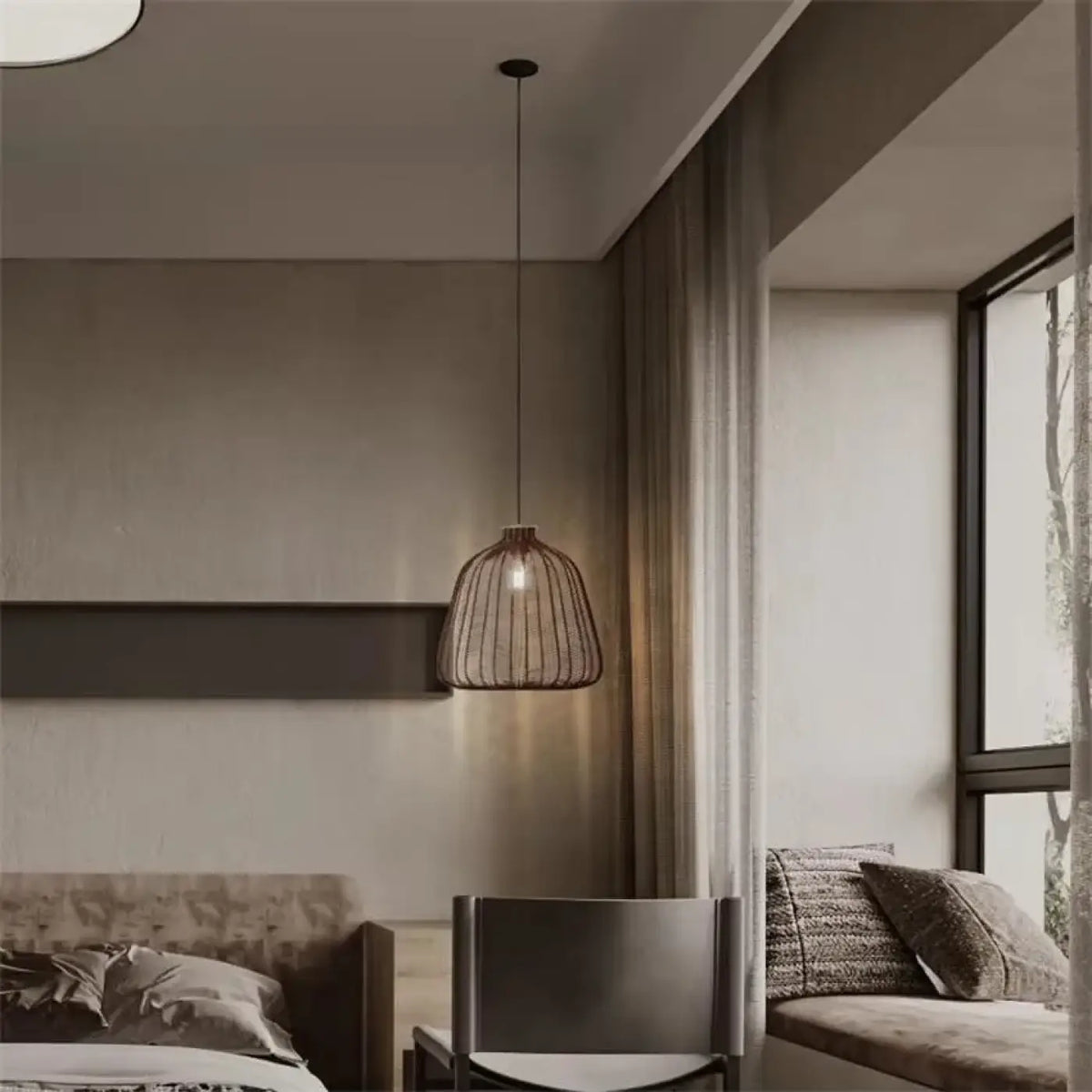 Suspension Tissée en Rotin pour Salle de Bain