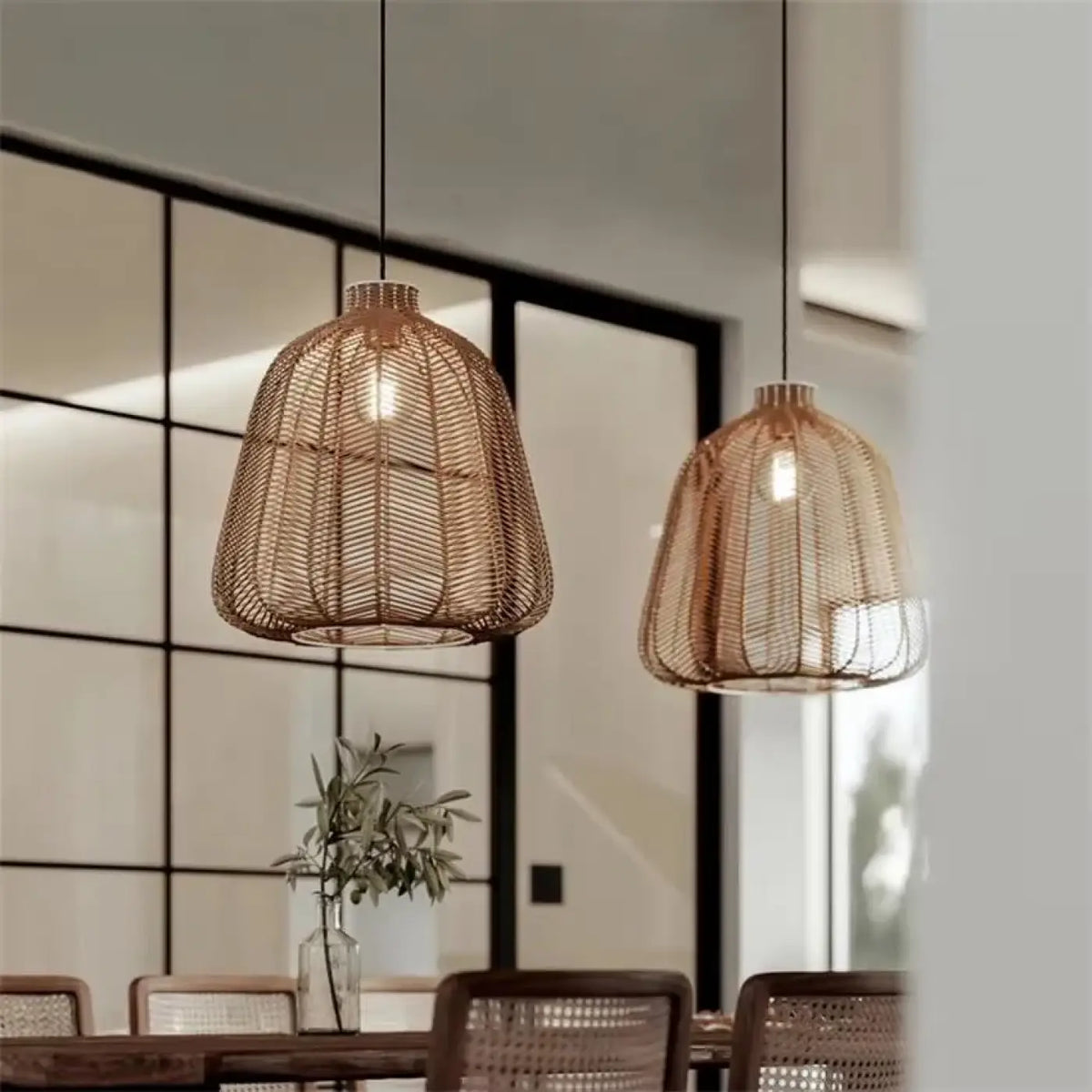 Suspension Tissée en Rotin pour Salle de Bain
