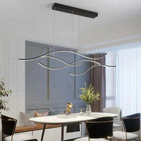 Lampe Suspendue Vague LED Dorée