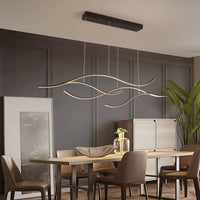 Lampe Suspendue Vague LED Dorée