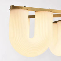 Suspension Sculpturale en Verre Blanc
