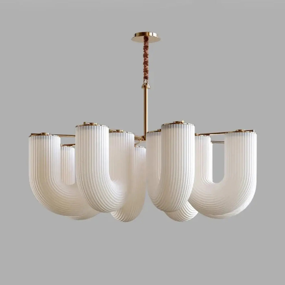 Suspension Sculpturale en Verre Blanc