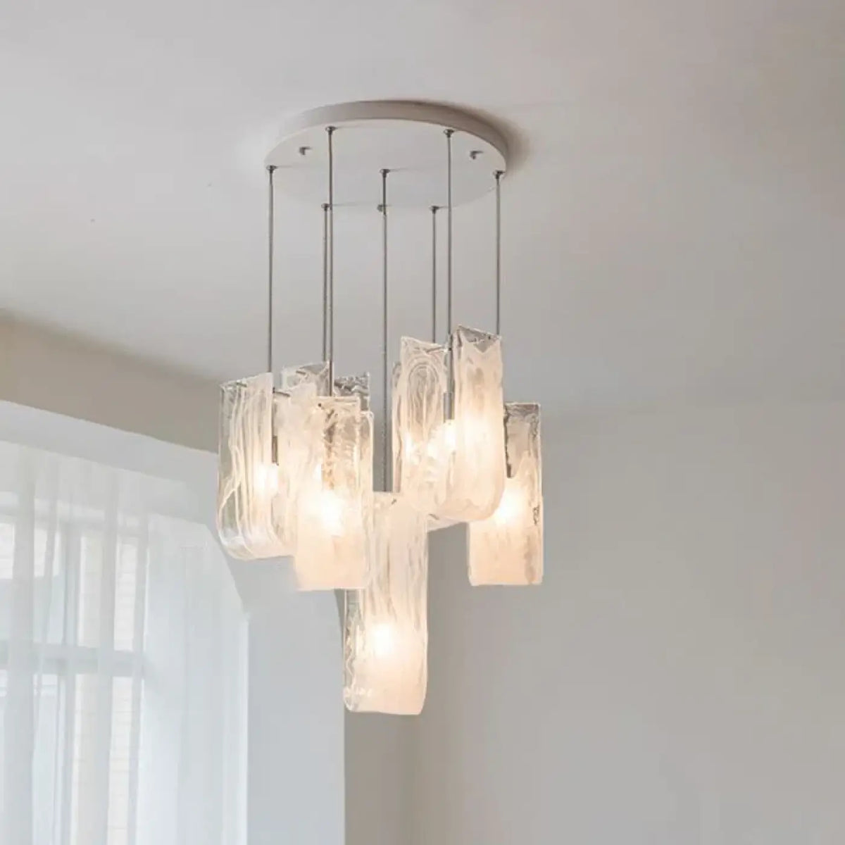 Suspension Élégante en Verre pour Salon Chic