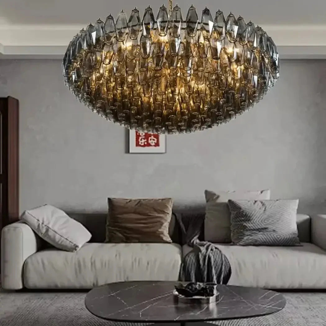 Suspension en Verre Sculpté pour Intérieur Moderne