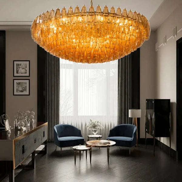 Suspension en Verre Sculpté pour Intérieur Moderne