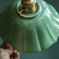 Suspension Verte en Céramique Vintage