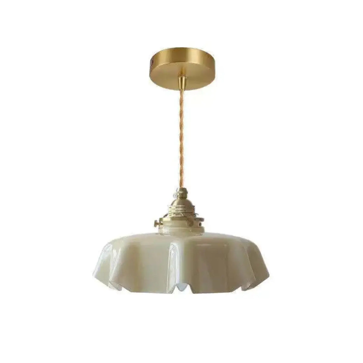 Suspension Crème en Céramique Ondulée