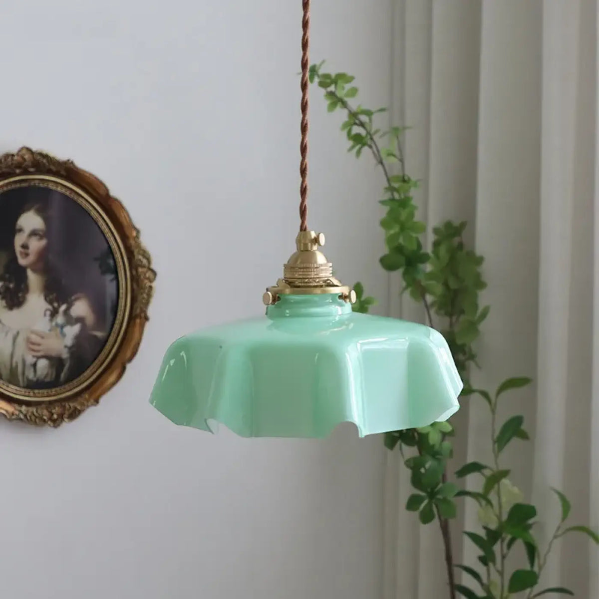 Suspension Crème en Céramique Ondulée