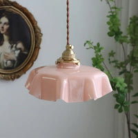 Suspension Crème en Céramique Ondulée