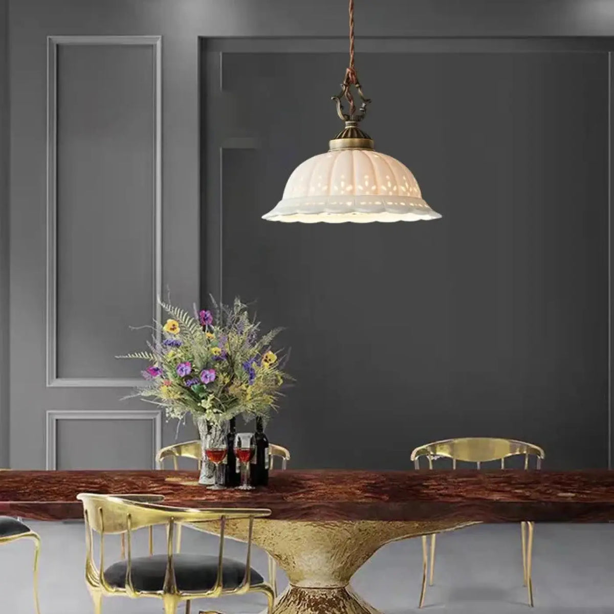Suspension Verre Antique Style Vintage