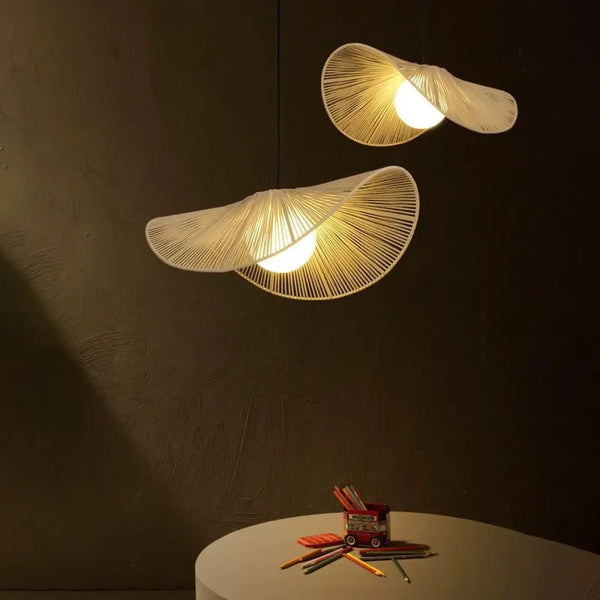 Lampe Suspendue Organique en Osier Naturel