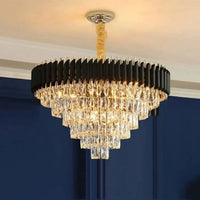 Lustre Cascade en Cristal pour Escalier