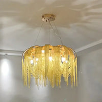 Lustre Suspendu à Franges Dorées