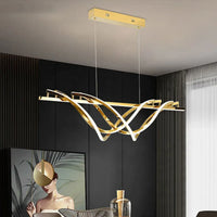 Lampe Suspendue Ondulée Dorée Design