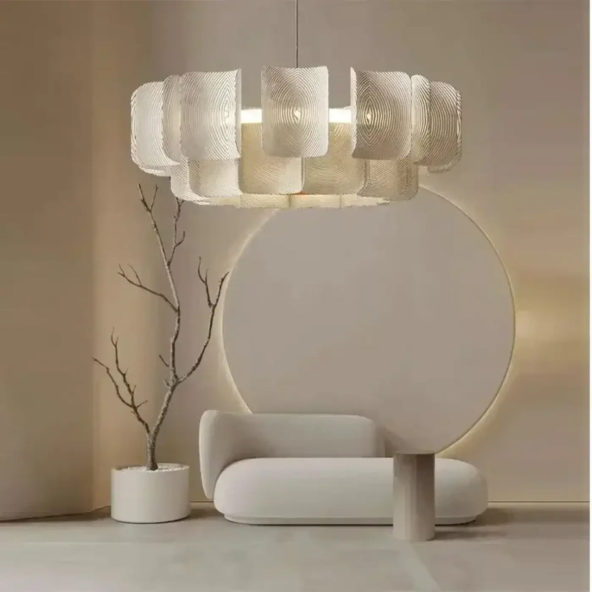 Suspension en Verre Sculpté Contemporaine