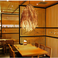 Lampe Suspendue en Raphia Effet Plume