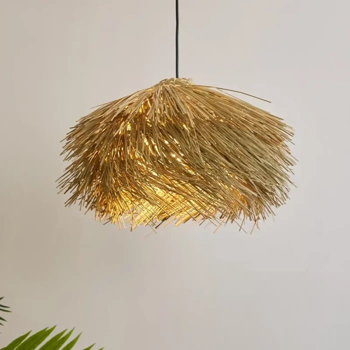 Suspension en Paille Naturelle Style Bohème Chic