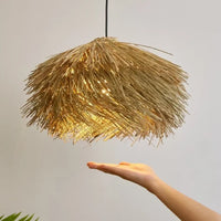 Suspension en Paille Naturelle Style Bohème Chic