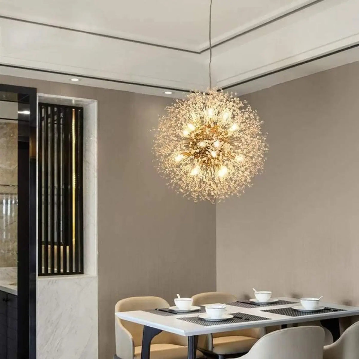 Lampe Suspendue Pissenlit Dorée et Poétique