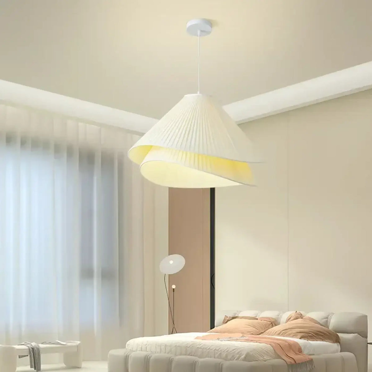 Lampe Suspendue Blanche Plissée Origami