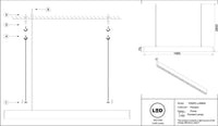 Gros plan sur les diffuseurs en verre de la suspension linéaire LED, vue 8