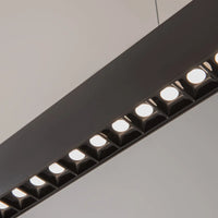 Structure en acier noir de la suspension linéaire LED Cléo