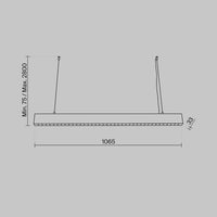 Suspension linéaire LED noire avec points lumineux au-dessus d'un îlot, vue 7