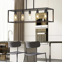 Lampe Suspendue Métal Rectangulaire pour Salle à Manger