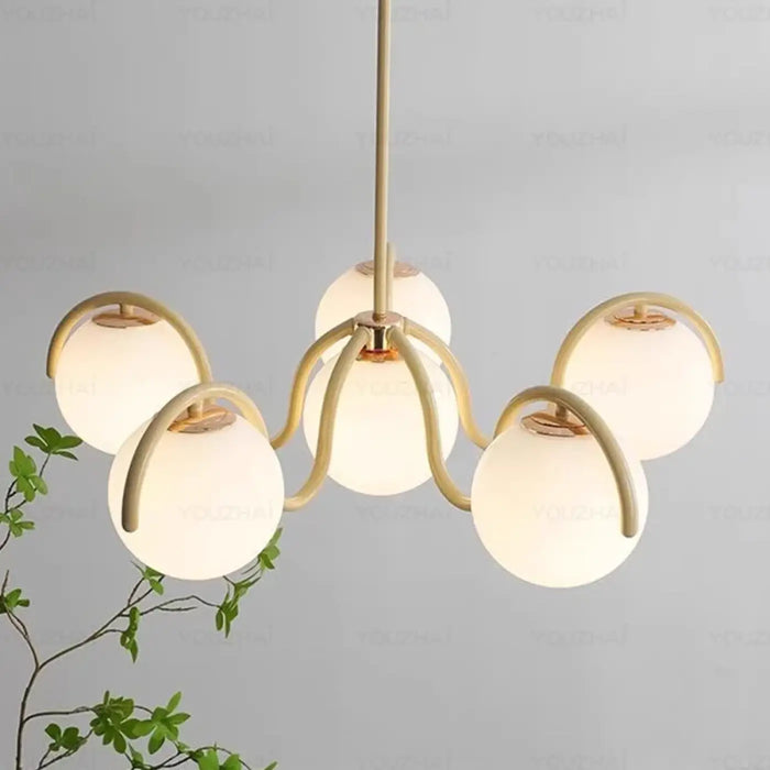 Lampe Suspendue Rétro à Six Globes Colorés